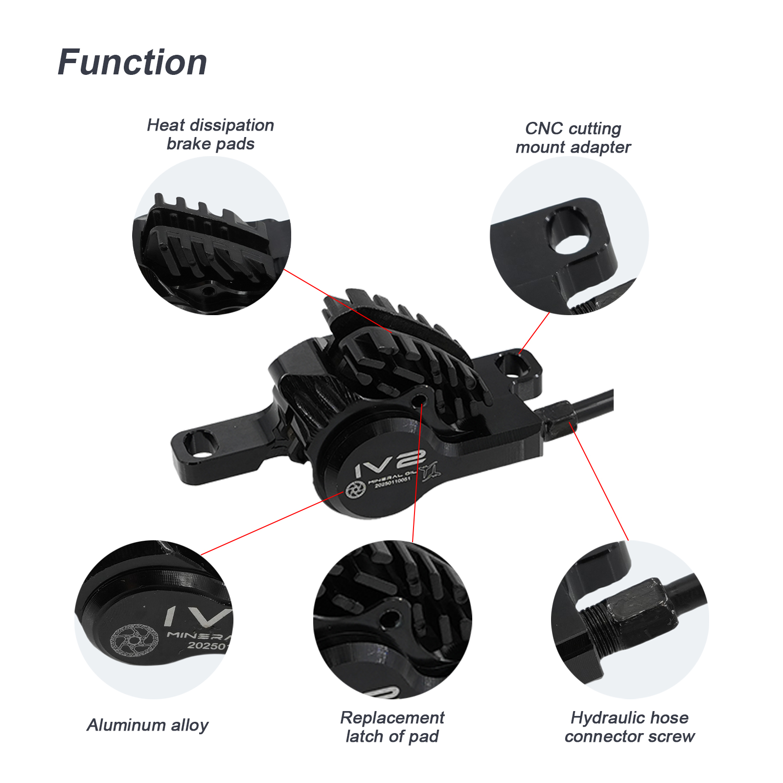 IIIPRO 2 Pistons Bike Brake Caliper Hydraulic For MTB Full CNC Process Aluminum Ultra Lightweight Ceramic Brake Pad Super Heat Dissipation Sink Internal Routing External