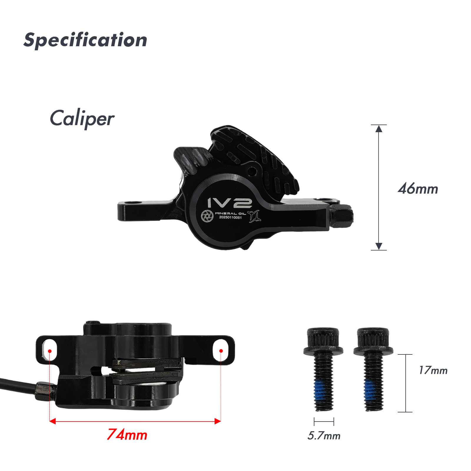 IIIPRO 2 Pistons Bike Brake Caliper Hydraulic For MTB Full CNC Process Aluminum Ultra Lightweight Ceramic Brake Pad Super Heat Dissipation Sink Internal Routing External